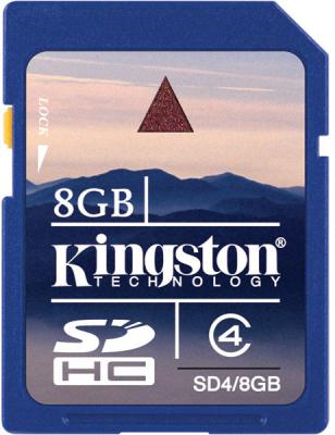 Карта памяти Kingston SDHC 8 Gb Class 4 (SD4/8GB) - общий вид