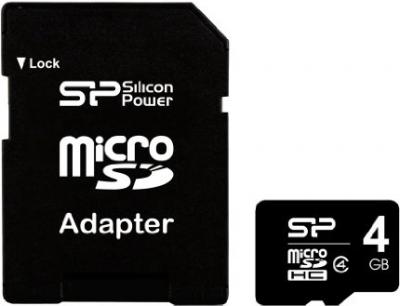 Карта памяти Silicon Power microSDHC (Class 4) 4 Gb (SP004GBSTH004V10-SP) - общий вид