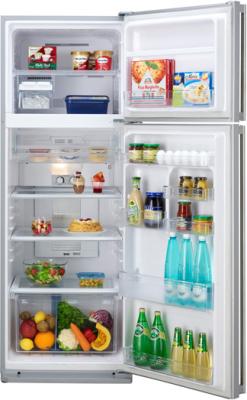Холодильник с морозильником Sharp SJ-GC480VSL - с открытой дверью