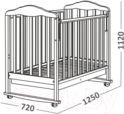 Детская кроватка СКВ 121115 (береза)