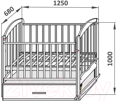 Детская кроватка СКВ 232001 (Белая)