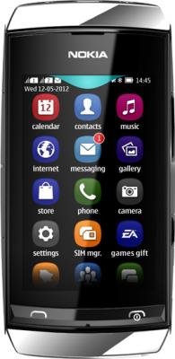 Мобильный телефон Nokia Asha 305 Silver-White - общий вид