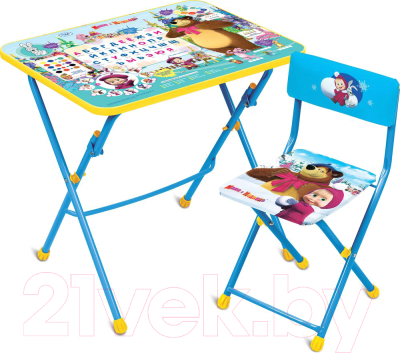 Комплект мебели с детским столом Ника КУ1/2 Маша и Медведь: Азбука 2