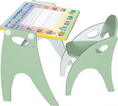 Комплект мебели с детским столом Tech Kids Буквы-цифры 14-314 (салатовый) - общий вид