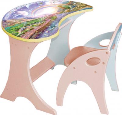 Комплект мебели с детским столом Tech Kids Капелька Космошкола 14-302 (персиковый) - общий вид