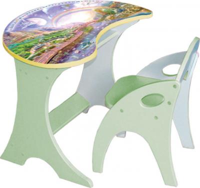 Комплект мебели с детским столом Tech Kids Капелька Космошкола 14-304 (салатовый) - общий вид