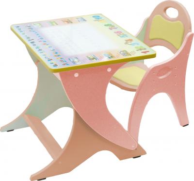 Комплект мебели с детским столом Tech Kids Буквы-цифры 14-323 (персиковый и розовый) - общий вид