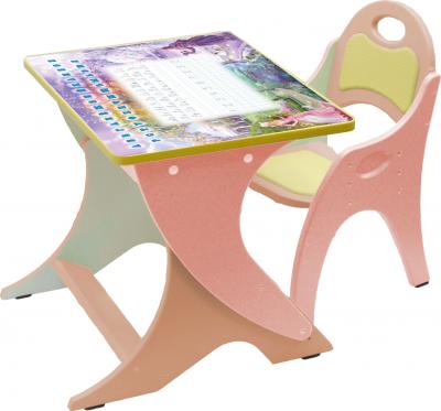 Комплект мебели с детским столом Tech Kids Зима-лето 14-324 (персиковый и розовый) - общий вид