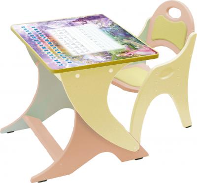 Комплект мебели с детским столом Tech Kids Зима-лето 14-334 (персиковый и желтый) - общий вид