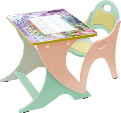 Комплект мебели с детским столом Tech Kids Зима-лето 14-336 (салатовый и персиковый) - общий вид