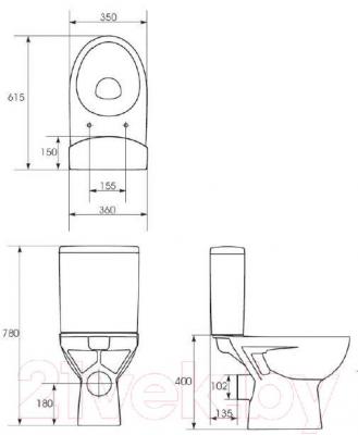 Унитаз напольный Cersanit Parva 438 011