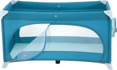 Кровать-манеж Chicco Easy Sleep (Light Blue) - вид сбоку + лаз