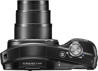 Компактный фотоаппарат Nikon COOLPIX L610 Black - вид сверху