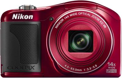 Компактный фотоаппарат Nikon COOLPIX L610 Red - общий вид