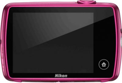 Компактный фотоаппарат Nikon Coolpix S01 Pink - вид сзади
