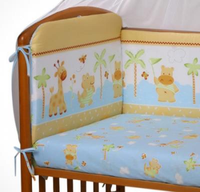 Комплект постельный для малышей Perina Ева Е7-03.4 (Бегемотики голубой) - общий вид