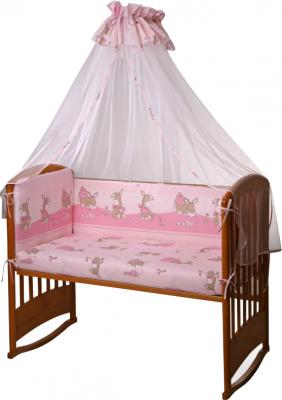 Комплект постельный для малышей Perina Ева Е6-02.3 (Ослики розовый) - общий вид