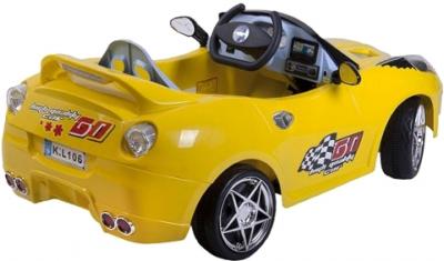 Детский автомобиль KinderKraft ChuChu Ferrari Yellow - полубоком