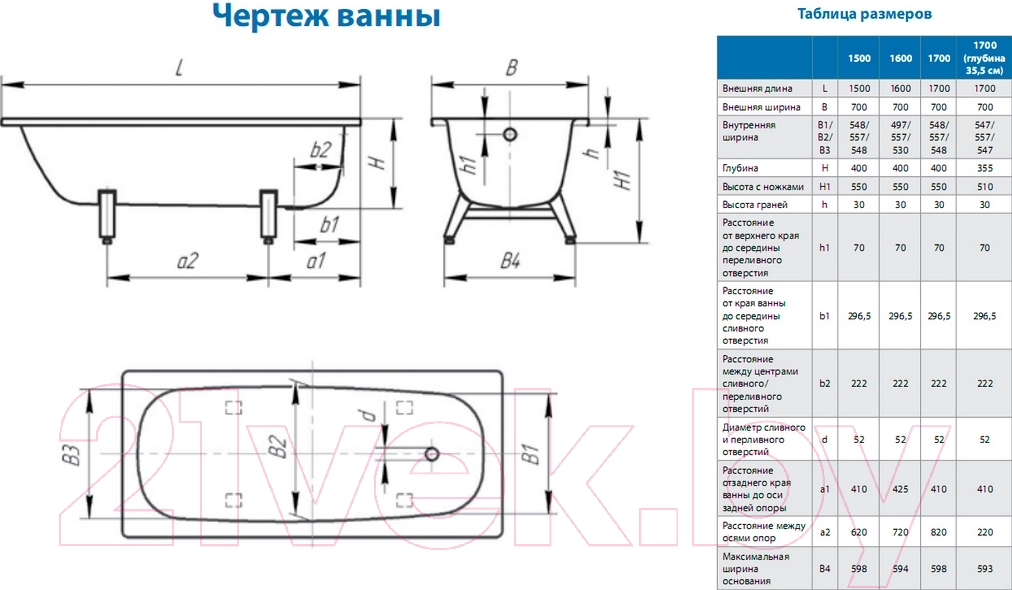 Ванна стальная Верх-Исетский металлургический завод Donna Vanna 150x70 (белая орхидея, с ножками)