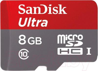 Карта памяти SanDisk Ultra microSDHC UHS-I U1 Class 10 8GB (SDSDQUAN-008G-G4A)