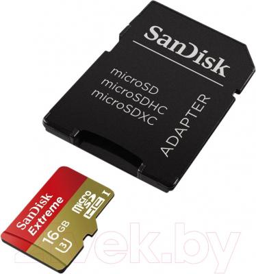 Карта памяти SanDisk Extreme microSDHC 16GB UHS-I U3 + адаптер (SDSDQXN-016G-G46A)