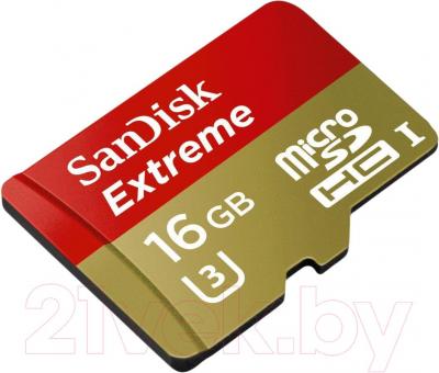 Карта памяти SanDisk Extreme microSDHC 16GB UHS-I U3 + адаптер (SDSDQXN-016G-G46A)
