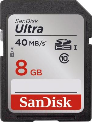 Карта памяти SanDisk Ultra SDHC Class 10 8GB (SDSDUN-008G-G46)