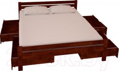 Двуспальная кровать НЗК Vesta 160x200 (ольха 109/5) - ящики и матрас в комплект не входят
