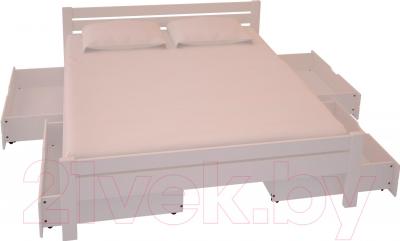Полуторная кровать НЗК Vesta 140x200 (ольха 003) - ящики и матрас в комплект не входят