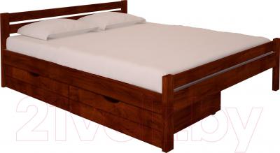 Двуспальная кровать НЗК Vesta 180x200 (ольха 109/5) - ящики и матрас в комплект не входят