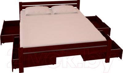 Двуспальная кровать НЗК Vesta 160x200 (ясень 109/5) - ящики и матрас в комплект не входят