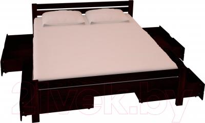 Полуторная кровать НЗК Vesta 140x200 (ясень 119/5) - ящики и матрас в комплект не входят