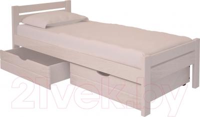Полуторная кровать НЗК Vesta 120x200 (ясень 003) - ящики и матрас в комплект не входят