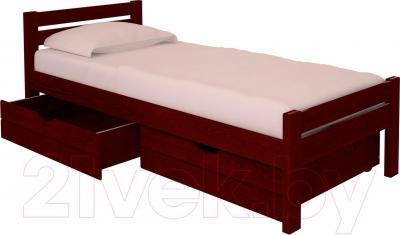 Полуторная кровать НЗК Vesta 120x200 (ясень 109/5) - ящики и матрас в комплект не входят