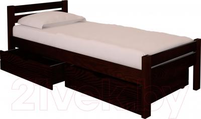 Односпальная кровать НЗК Vesta 90x200 (ясень 119/5) - ящики и матрас в комплект не входят