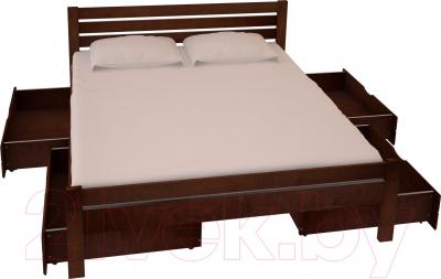 Двуспальная кровать НЗК Vesta Lux 180x200 (ольха 119/5) - ящики и матрас в комплект не входят