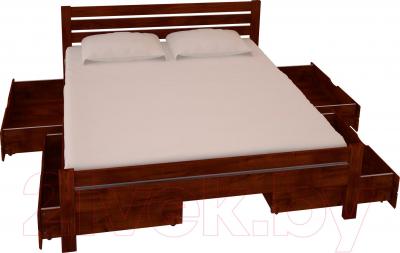 Двуспальная кровать НЗК Vesta Lux 160x200 (ольха 109/5) - ящики и матрас в комплект не входят