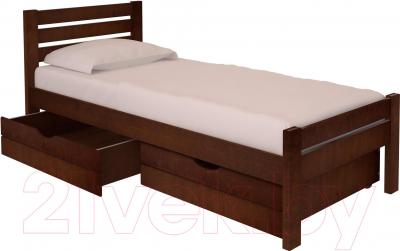 Полуторная кровать НЗК Vesta Lux 120x200 (ольха 119/5) - ящики и матрас в комплект не входят