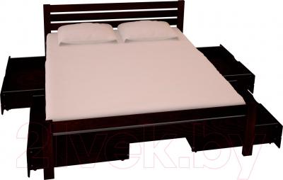 Полуторная кровать НЗК Vesta Lux 140x200 (ясень 119/5) - ящики и матрас в комплект не входят
