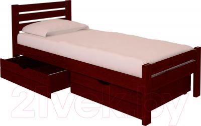 Односпальная кровать НЗК Vesta Lux 90x200 (ясень 109/5) - ящики и матрас в комплект не входят