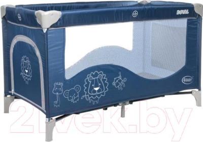 Кровать-манеж 4Baby Royal (синий)