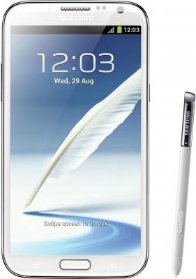 Смартфон Samsung N7100 Galaxy Note II (16Gb) White (GT-N7100 RWDSER) - вид спереди