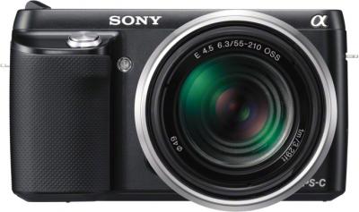 Беззеркальный фотоаппарат Sony Alpha NEX-F3Y Black - вид спереди