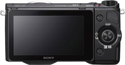 Беззеркальный фотоаппарат Sony Alpha NEX-5RK Black - вид сзади