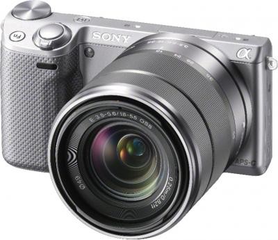 Беззеркальный фотоаппарат Sony Alpha NEX-5RK (серебристый) - общий вид