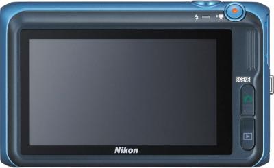 Компактный фотоаппарат Nikon Coolpix S6400 Blue - вид сзади