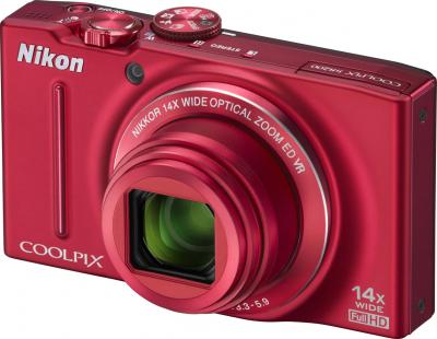 Компактный фотоаппарат Nikon COOLPIX S8200 Red - общий вид