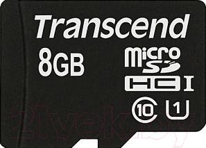 Карта памяти Transcend microSDHC Class 10 UHS-I 8Gb + адаптер (TS8GUSDU1)