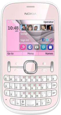 Мобильный телефон Nokia Asha 200 Light Pink - общий вид