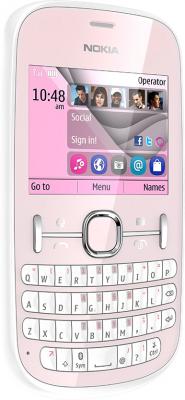 Мобильный телефон Nokia Asha 200 Light Pink - полубоком